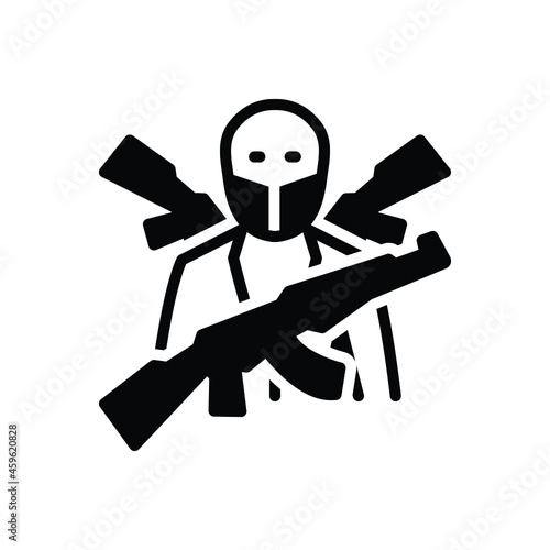 Black solid icon for terrorism