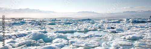 Icebergs float on Jokulsarlon glacier lagoon - Iceland
