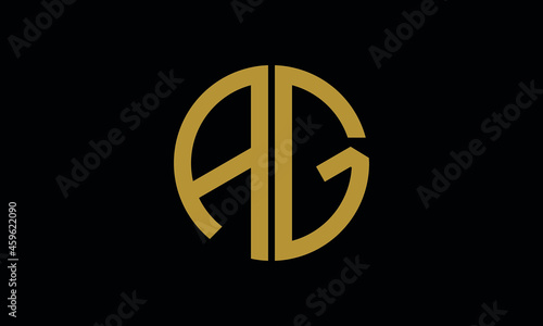Alphabet AG OR GA monogram abstract emblem vector logo template