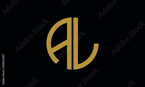 Alphabet AL OR LA monogram abstract emblem vector logo template