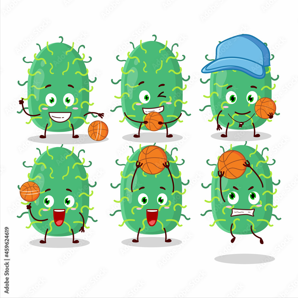 Obraz premium Talented zygote virus cartoon character as a basketball athlete