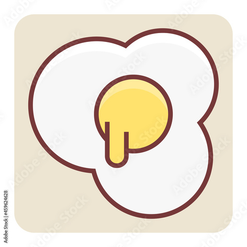 Filled color outline icon for omelet.