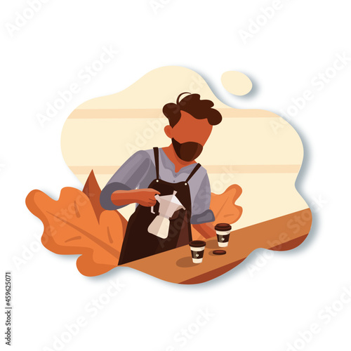 Bartender, vector illustration