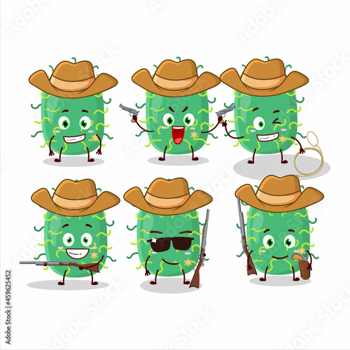 Cool cowboy zygote virus cartoon character with a cute hat