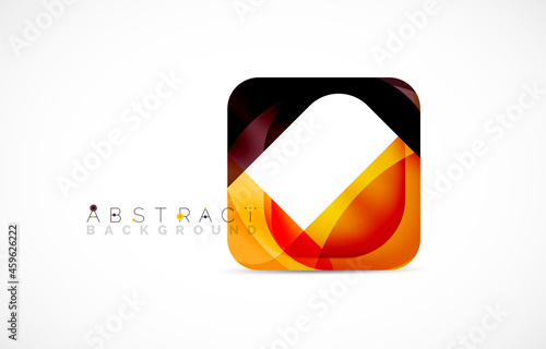 Free Download Minimal background. Abstract square shape with round corners created with wavy forms. Vector Illustration For Wallpaper, Banner, Background, Landing Page - GFXLoad