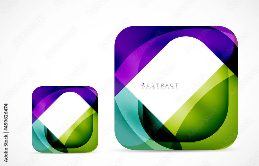 Minimal background. Abstract square shape with round corners created with wavy forms. Vector Illustration For Wallpaper, Banner, Background, Landing Page Minimal background. Abstract square shape with round corners created with wavy forms. Vector Illustration For Wallpaper, Banner, Background, Landing Page