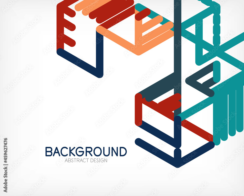 Abstract background. Color lines on white background. Linear abstract composition. Techno or business concept for wallpaper, banner, background, landing page Abstract background. Color lines on white background. Linear abstract composition. Techno or business concept for wallpaper, banner, background, landing page