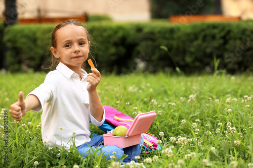 Cute little girl having sch...