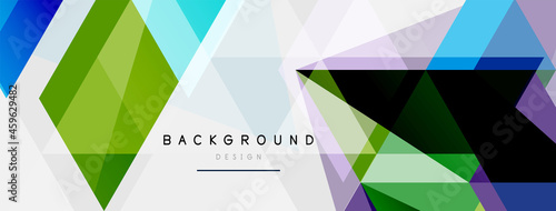 Color triangles composition, geometric abstract background. Techno or business concept, pattern for wallpaper, banner, background, landing page