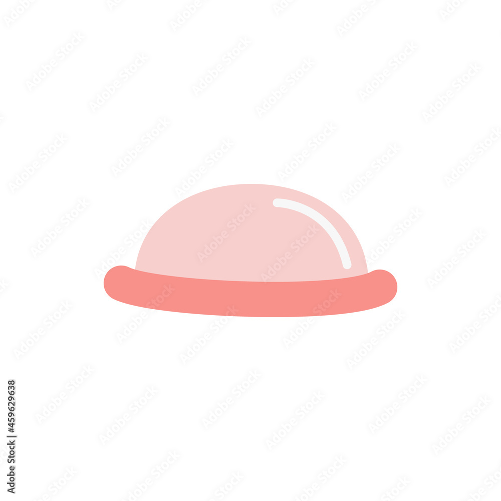 Fototapeta premium Contraceptive diaphragm colored flat style icons. Birth control methods. Safe sex vector elements. Contraception items