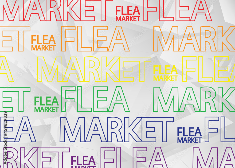 Flea Market, Vector logo. Quotes and phrases for cards, banners, posters, pillow and clothes. Festive design. Gay pride month vector concept. Lgbt lettering. Flea Market, Vector logo. Quotes and phrases for cards, banners, posters, pillow and clothes. Festive design. Gay pride month vector concept. Lgbt lettering.