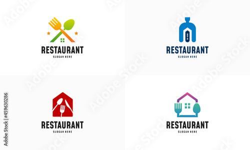 Set of Modern Food House logo designs concept vector, Restaurant logo symbol icon