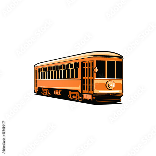 vintage tram isolated vector