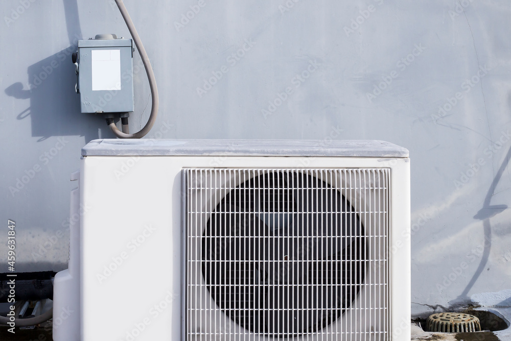 air condition outdoor unit compressor install outside the building. air condition outdoor unit compressor install outside the building.