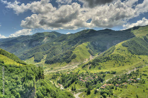 Caucasus mountain near the Georgian Military Highway  HDR Image