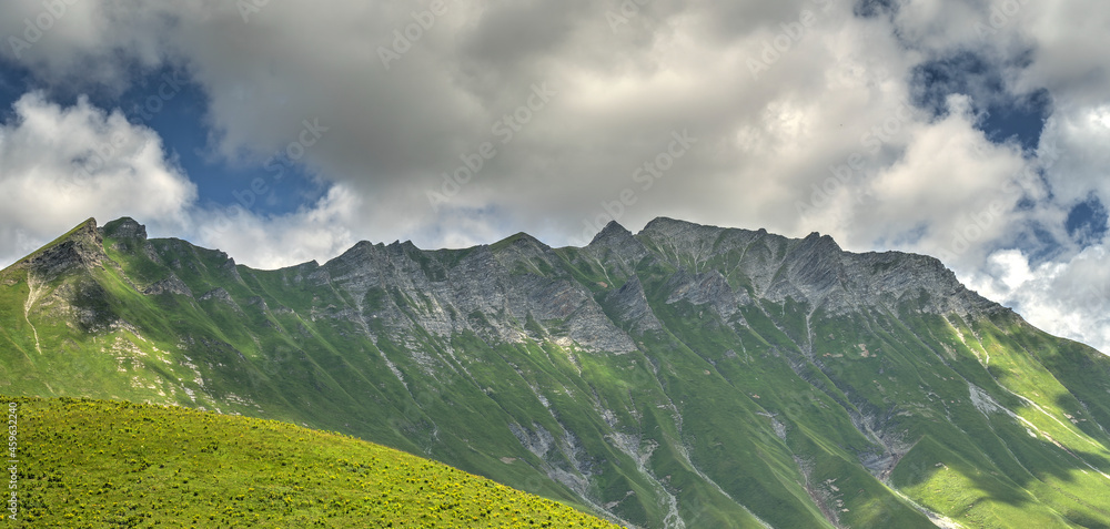 Caucasus mountain near the Georgian Military Highway, HDR Image