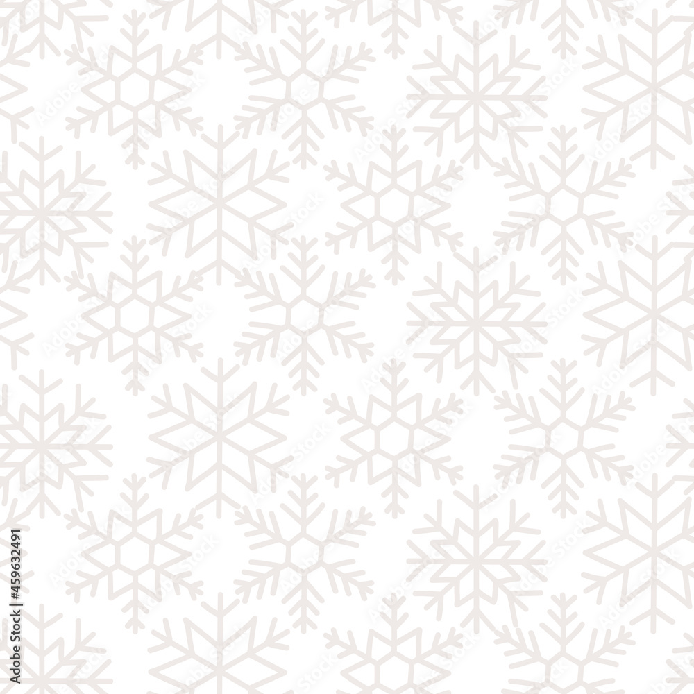Vector seamless pattern gray snowflakes on white background. Subtle soft snowflake pattern repeat. Elegant Christmas wrapping paper, gift wrap, gift bag, holiday card, invitations Vector seamless pattern gray snowflakes on white background. Subtle soft snowflake pattern repeat. Elegant Christmas wrapping paper, gift wrap, gift bag, holiday card, invitations