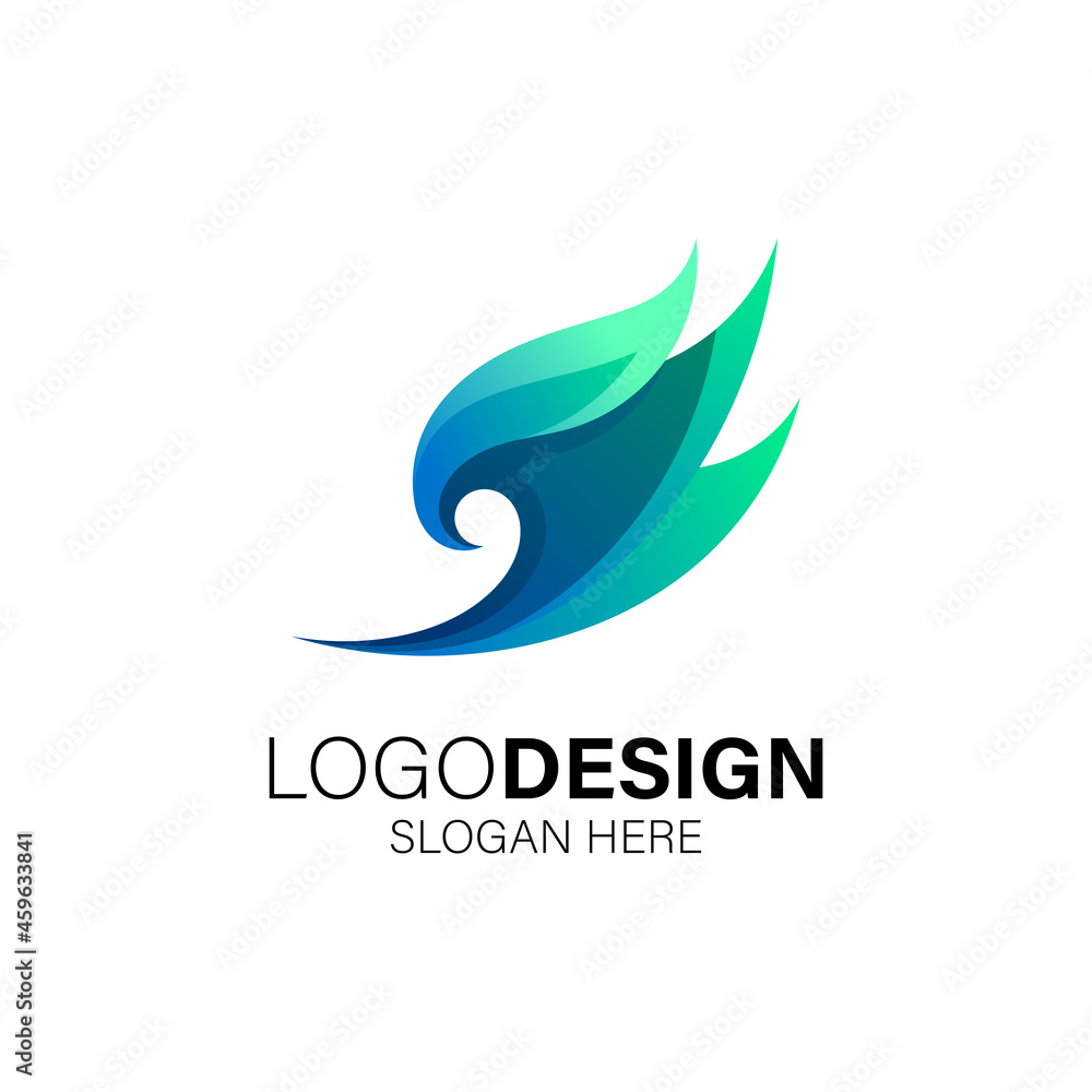Fototapeta premium leafs and organic logo design