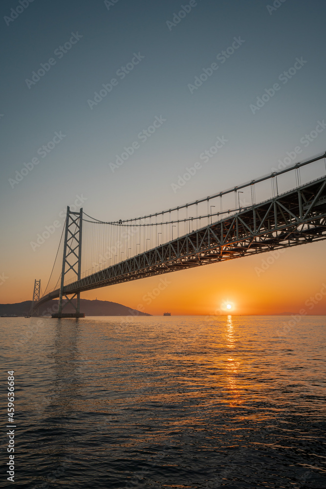 明石海峡大橋の夕景