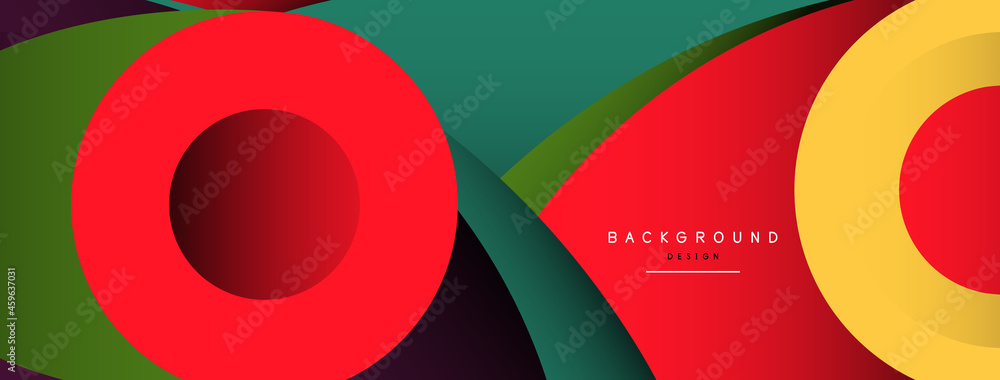 Abstract background. Minimal geometric circles and round style shapes with deep shadow effects. Trendy technology business template for wallpaper banner or background Abstract background. Minimal geometric circles and round style shapes with deep shadow effects. Trendy technology business template for wallpaper banner or background