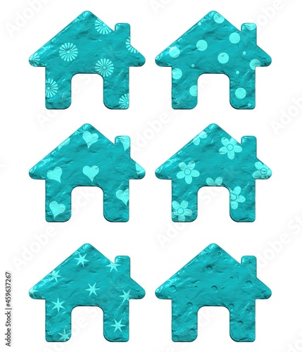
house made of plasticine isolated on white background