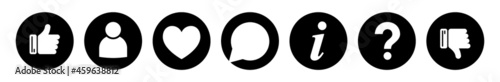 Social media icon Button, Thumbs up, like, vector illustration.