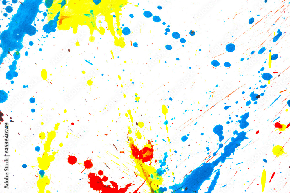Obraz premium Acrylic Paint Splatters and Lines on White Bckground