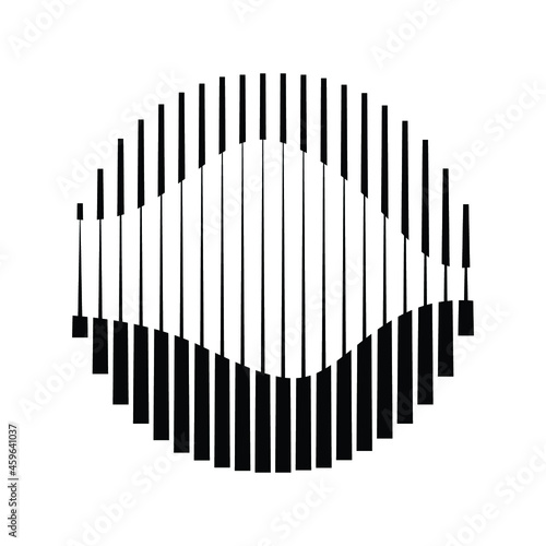 Abstract Hipster Lines Background with geometric circles . Vector Line Design . Poster template . Minimal art .