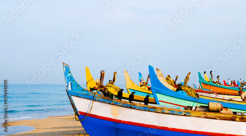 Colourful fishing boats, Kerala, India © Rawpixel.com