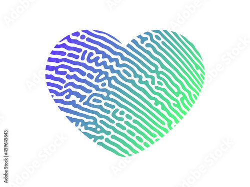 Fingerprint heart silhouette
