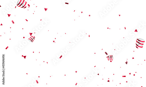 Red confetti design template holiday promotion, background Celebration Vector illustration.