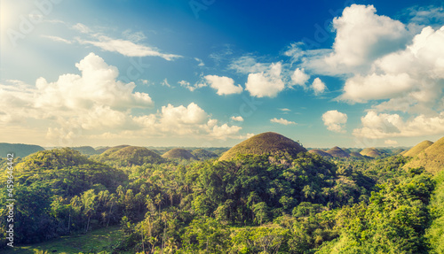 Panorama of Chocolate Hills, Philippines photo