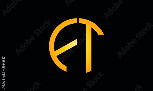 Alphabet ft OR tf monogram abstract emblem vector logo template