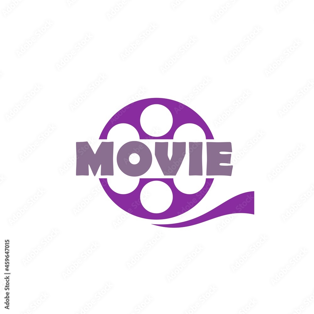 Movie word icon isolated on white background