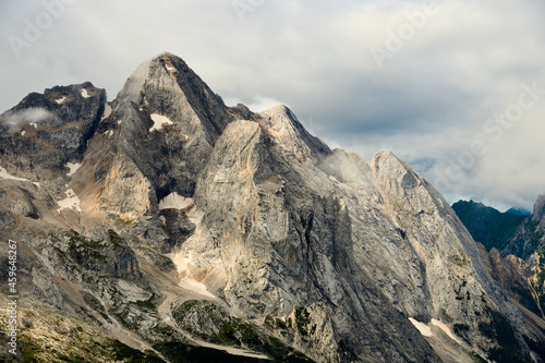 relaxing scene of Marmolata mountain highest peak of the italian Dolomites in late Summer before the snow © Basaltblick