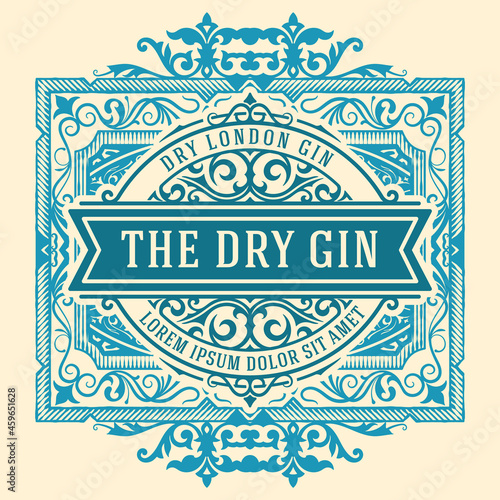 Whiskey label with old frames