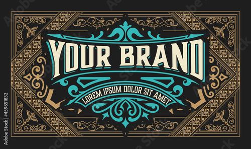 Western card with vintage style