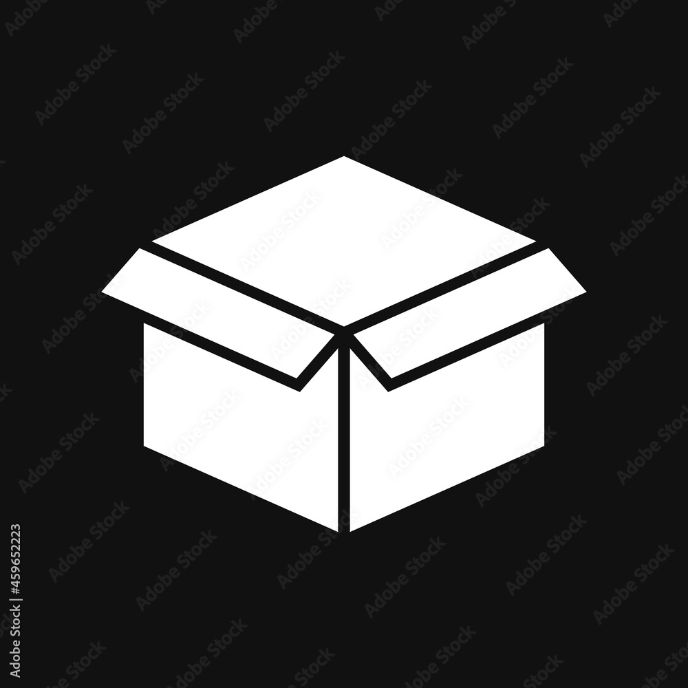 open package box vector icon on grey background open package box vector icon on grey background
