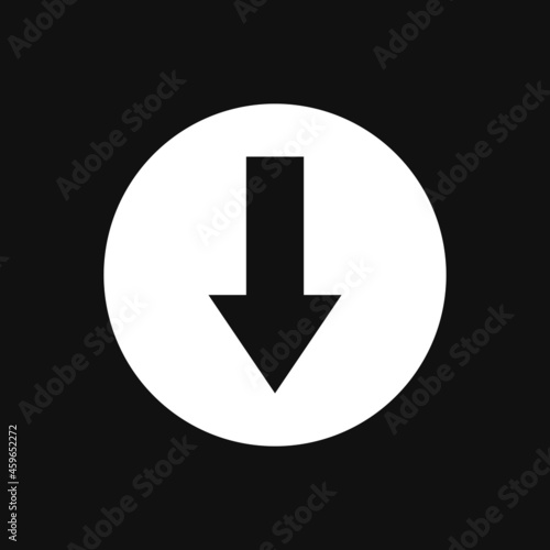 Free Download Down arrow icon on grey background - GFXLoad