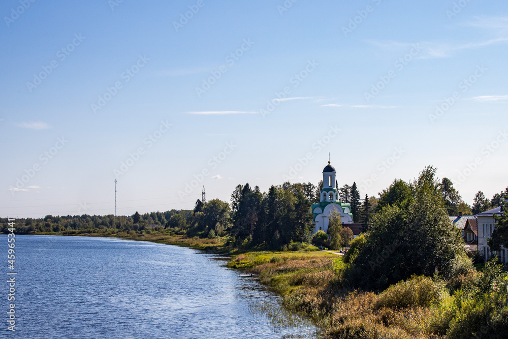 Church on the bank of the Pasha River