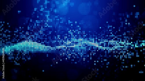 Wallpaper Mural Big data transfer futuristic abstract geometric motion template background. Dotted grid with moving points as 4K UHD video looping. Torontodigital.ca