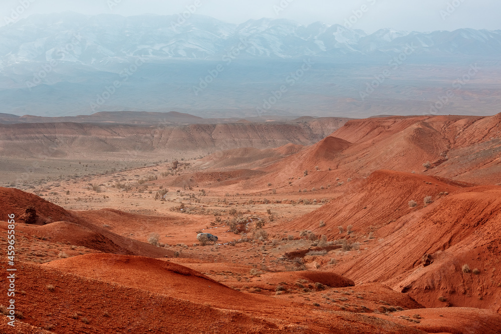 Red Mountains Boguty. Kazakhstan. Martian landscapes Red Mountains Boguty. Kazakhstan. Martian landscapes