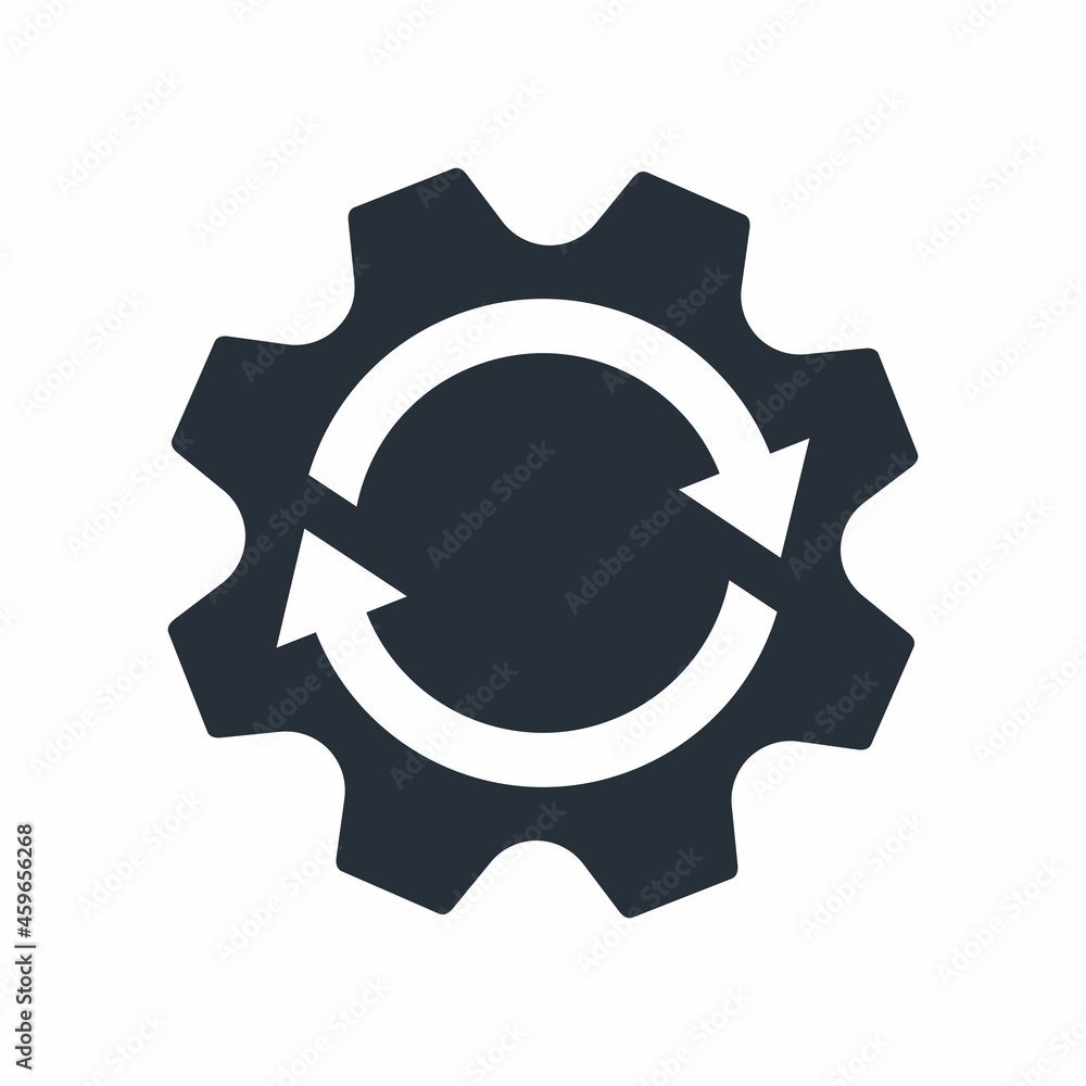 Synchronization system. Install new software, operating system. Vector icon isolated on white background. Synchronization system. Install new software, operating system. Vector icon isolated on white background.