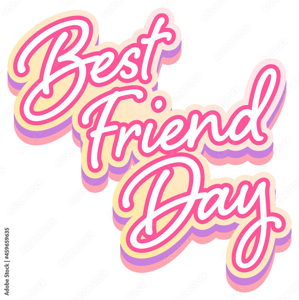 Best Friend Day Lettering Logo Best Friend Day Lettering Logo