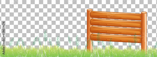 Wooden signboard on transparent background