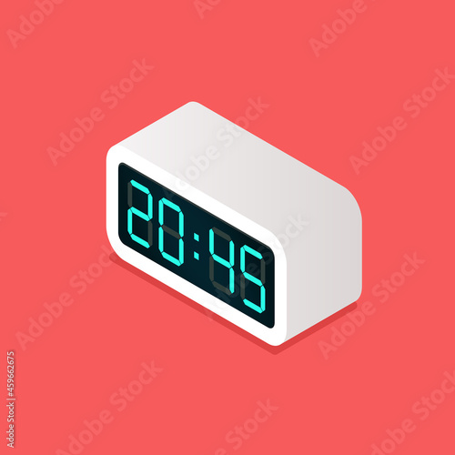 Digital alarm clock isometric view