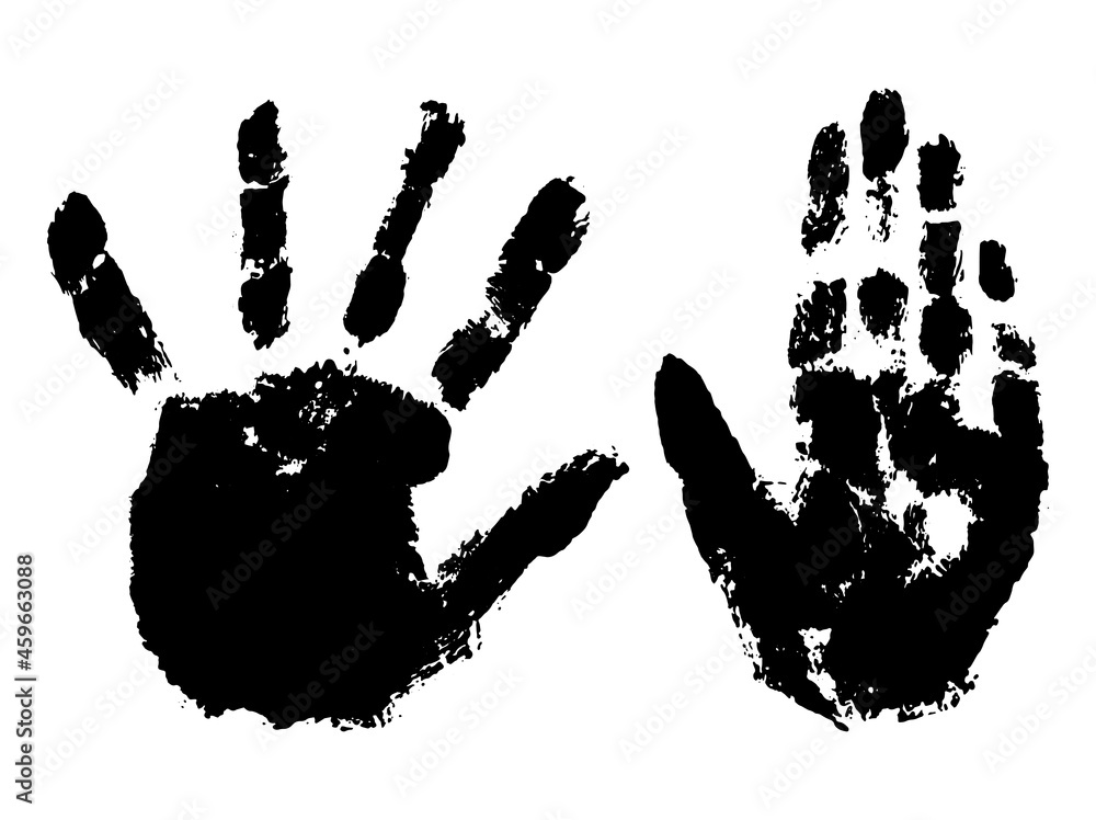Handprints of palms of boy teenager, isolated. Vector illustration. Handprints of palms of boy teenager, isolated. Vector illustration.