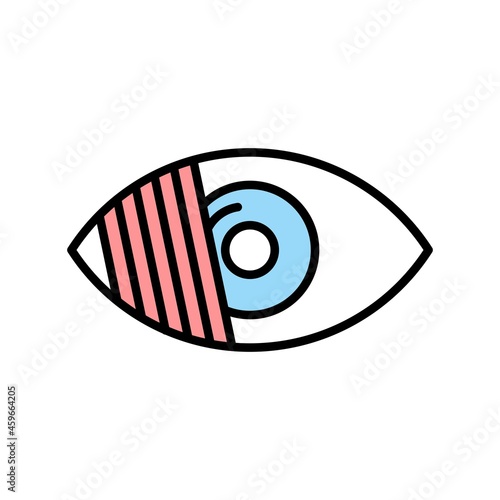 Color blind Eye Vector Line Filled Icon Design