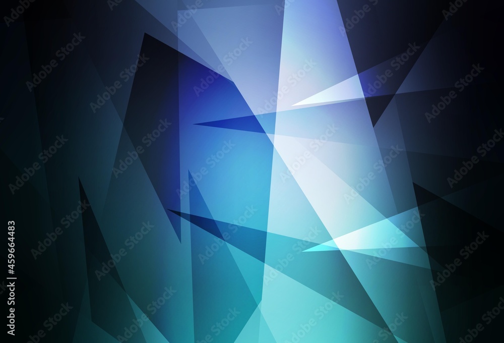 Fototapeta premium Dark Blue, Green vector backdrop with lines, triangles.