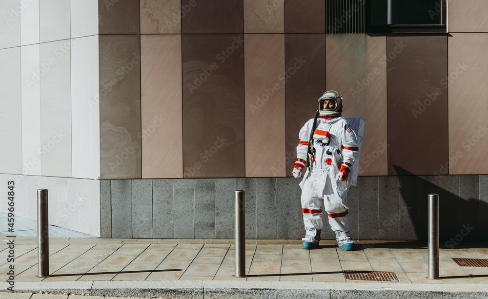 spaceman in a futuristic station